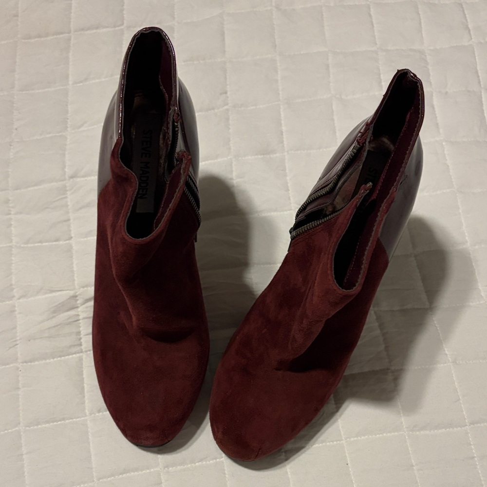 Steve Madden Deep Red Ankle Booties